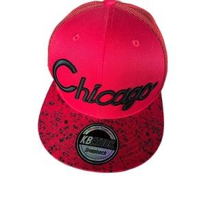 KBEthos Chicago Hat Snapback Black Red Chicago Bulls Colors Hat Cap Mesh Back
